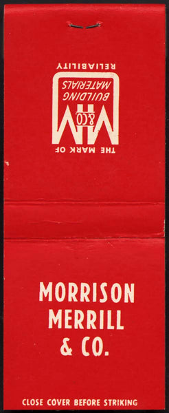 Vintage full matchbook MORRISON MERRILL and CO Building Materials Salt Lake City