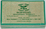 Vintage box MORWESSEL PHARMACY Covington Kentucky eagle pictured unused n-mint