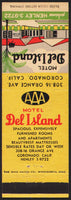 Vintage matchbook cover MOTEL DEL ISLAND with picture AAA Coronado California
