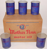 Vintage oil cans MOTHER PENN woman pictured Dryer Oklahoma City unused full case
