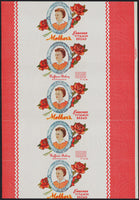 Vintage bread wrapper MOTHERS woman pictured 1950 Huffman Nappanee Indiana n-mint