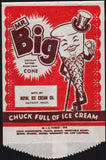 Vintage bag MR BIG ice cream cartoon cone picture Detroit Michigan unused n-mint