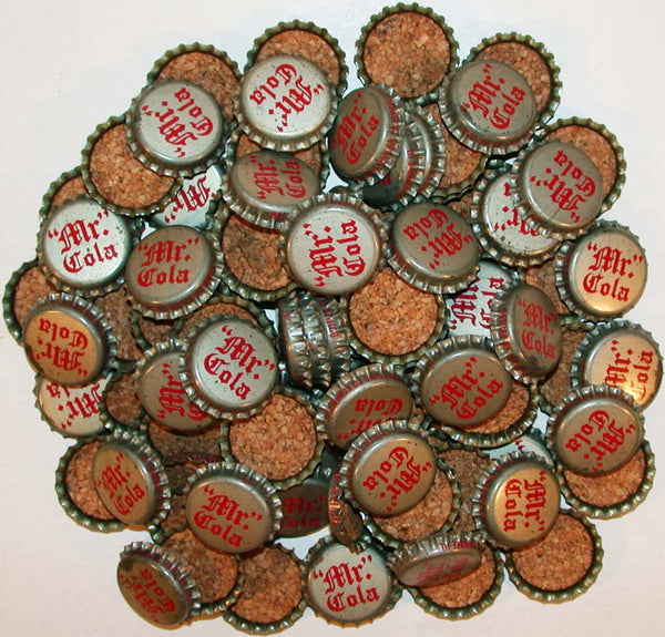 Soda pop bottle caps Lot of 100 MR COLA Kewanee ILL cork unused new old stock