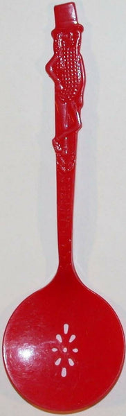 Vintage Planters MR PEANUT figural red plastic spoon unused new old stock n-mint