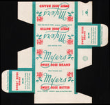 Vintage box MYERS SWEET ROSE BUTTER 1lb rose pictured Bourbon South Bend Indiana n-mint