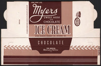 Vintage box MYERS SWEET ROSE ICE CREAM Chocolate pint Bourbon Indiana n-mint