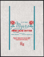 Vintage wrapper MYERS SWEET ROSE BUTTER flower pictured South Bend Bourbon Indiana