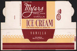 Vintage box MYERS SWEET ROSE ICE CREAM Vanilla pint Bourbon Indiana n-mint condition