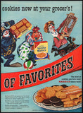 Vintage magazine ad NABISCO COOKIES 1953 Carnival of Favorites clowns 2 page