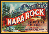 Vintage soda pop bottle label NAPA ROCK TOM COLLINS Oakland California unused