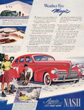 Vintage magazine ad NASH 1939 red automobile picturing cars in winter scenes