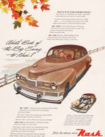 Vintage magazine ad NASH from 1947 brown car pictured Nash Kelvinator Detroit