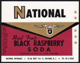 Vintage soda pop bottle label NATIONAL BLACK RASPBERRY Bayonne New Jersey n-mint+