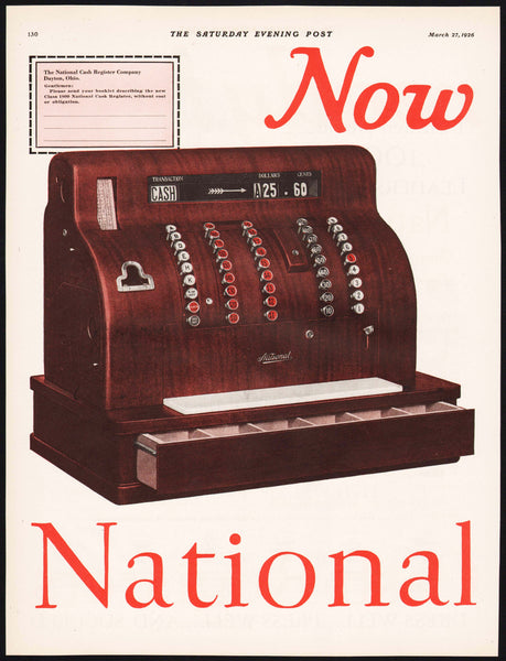 Vintage magazine ad NATIONAL CASH REGISTERS Now Ready from 1926 Dayton Ohio 2 page