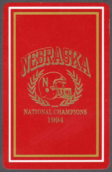 Vintage playing card NEBRASKA National Champions 1994 football helmet pictured