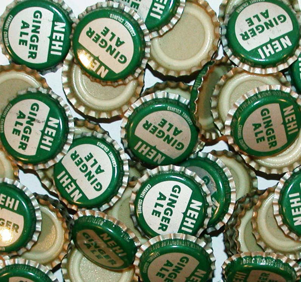 Soda pop bottle caps Lot of 12 NEHI GINGER ALE plastic lined unused new old stock