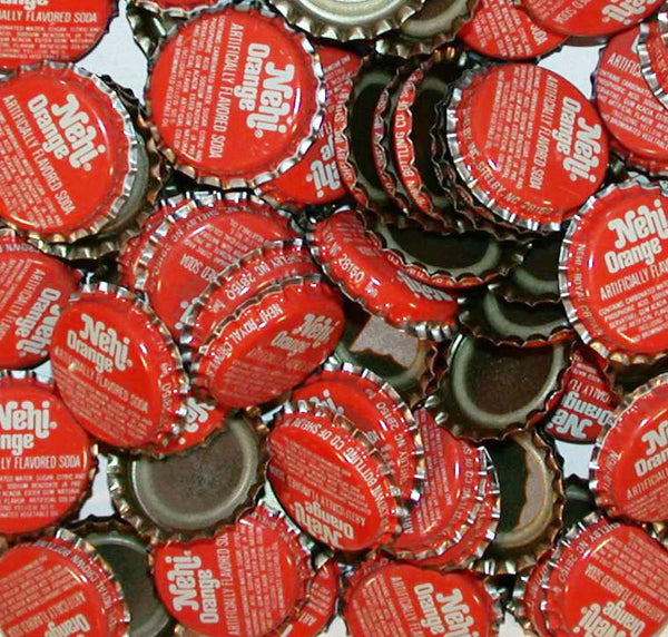 Soda pop bottle caps Lot of 12 NEHI ORANGE plastic lined unused new old stock