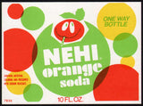Vintage soda pop bottle label NEHI ORANGE face pictured new old stock n-mint+