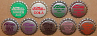 Vintage soda pop bottle caps NESBITTS Collection of 15 different new old stock