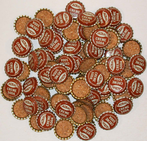 Soda pop bottle caps Lot of 100 NESBITTS CREME SODA cork lined new old stock