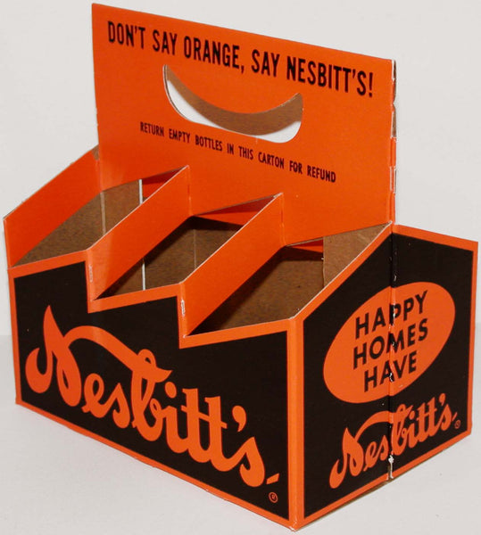 Vintage soda pop bottle carton NESBITTS Happy Homes Have new old stock n-mint