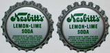 Soda pop bottle caps Lot of 12 NESBITTS LEMON LIME SODA cork lined new old stock