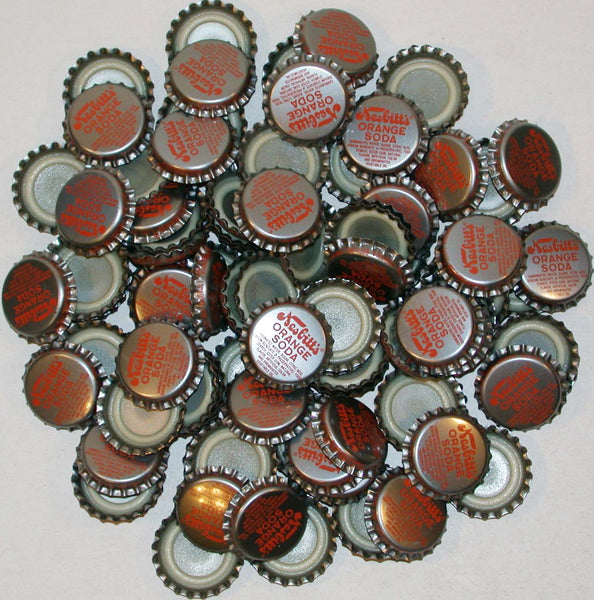 Soda pop bottle caps Lot of 100 NESBITTS ORANGE SODA plastic lined new old stock