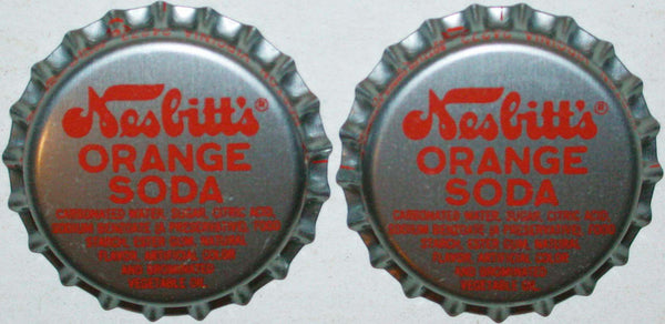 Soda pop bottle caps NESBITTS ORANGE SODA Lot of 2 plastic lined new old stock