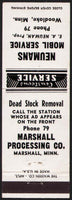 Vintage matchbook cover NEUMANS MOBIL gas oil Marshall Processing Woodlake Minnesota