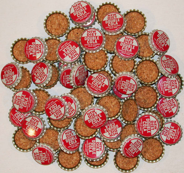 Soda pop bottle caps Lot of 100 DIET DOUBLE COLA cork lined unused new old stock
