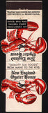 Vintage matchbook cover NEW ENGLAND OYSTER HOUSE die cut lobster Coral Gables FL