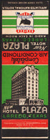Vintage matchbook cover NEW HOTEL PLAZA with old hotel pictured Laredo Texas
