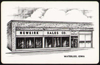 Vintage playing card NEWKIRK SALES CO black with building pictured Waterloo Iowa