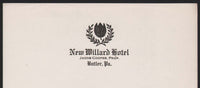 Vintage letterhead NEW WILLARD HOTEL Jacob Cooper Butler Pennsylvania excellent++