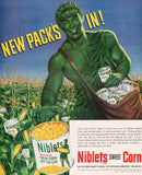 Vintage magazine ad NIBLETS SWEET CORN from 1951 with the Green Giant pictured
