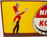 Vintage sign NICHOL KOLA band leader bottle cap and bottle pictured unused n-mint