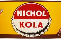 Vintage sign NICHOL KOLA band leader bottle cap and bottle pictured unused n-mint