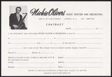Vintage music contract NICKIE OLIVERI and ORCHESTRA sax player Linden New Jersey n-mint+