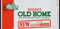 Vintage bread wrapper NISSENS OLD HOME house pictured Brewer Maine new old stock