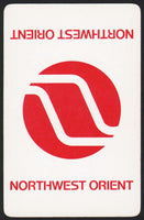 Vintage playing card NORTHWEST ORIENT airlines wave logo English Chinese phrase