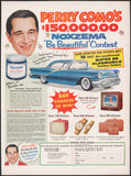 Vintage magazine ad NOXZEMA Be Beautiful Contest from 1957 picturing Perry Como