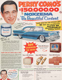 Vintage magazine ad NOXZEMA Be Beautiful Contest from 1957 picturing Perry Como