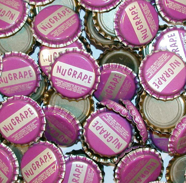 Soda pop bottle caps Lot of 12 NUGRAPE plastic lined unused new old stock
