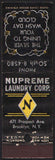 Vintage matchbook cover NUPREME LAUNDRY CORP Brooklyn New York Midget size