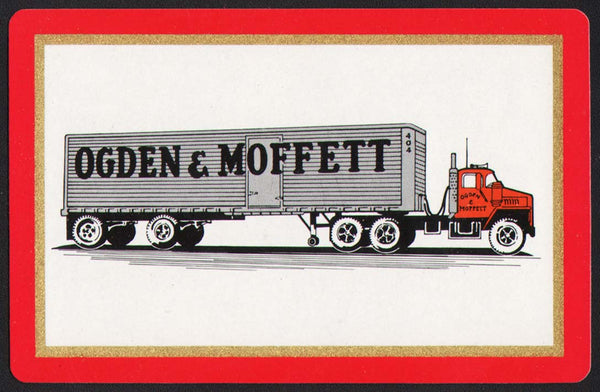 Vintage playing card OGDEN and MOFFETT picturing their truck Port Huron Michigan