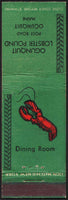 Vintage matchbook cover OGUNQUIT LOBSTER POUND lobster pictured Ogunquit Maine