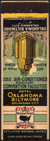 Vintage matchbook cover HOTEL OKLAHOMA BILTMORE hotel pictured Oklahoma City Okla