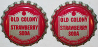 Soda pop bottle caps OLD COLONY STRAWBERRY Lot of 2 cork lined new old stock