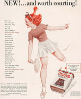 Vintage magazine ad OLD GOLD CIGARETTES from 1940 pinup girlie by George Petty