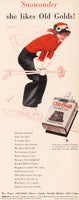 Vintage magazine ad OLD GOLD CIGARETTES 1939 George Petty pinup girlie Snowonder